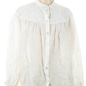 AYR cotton silk long sleeve blouse with stitching detail size L